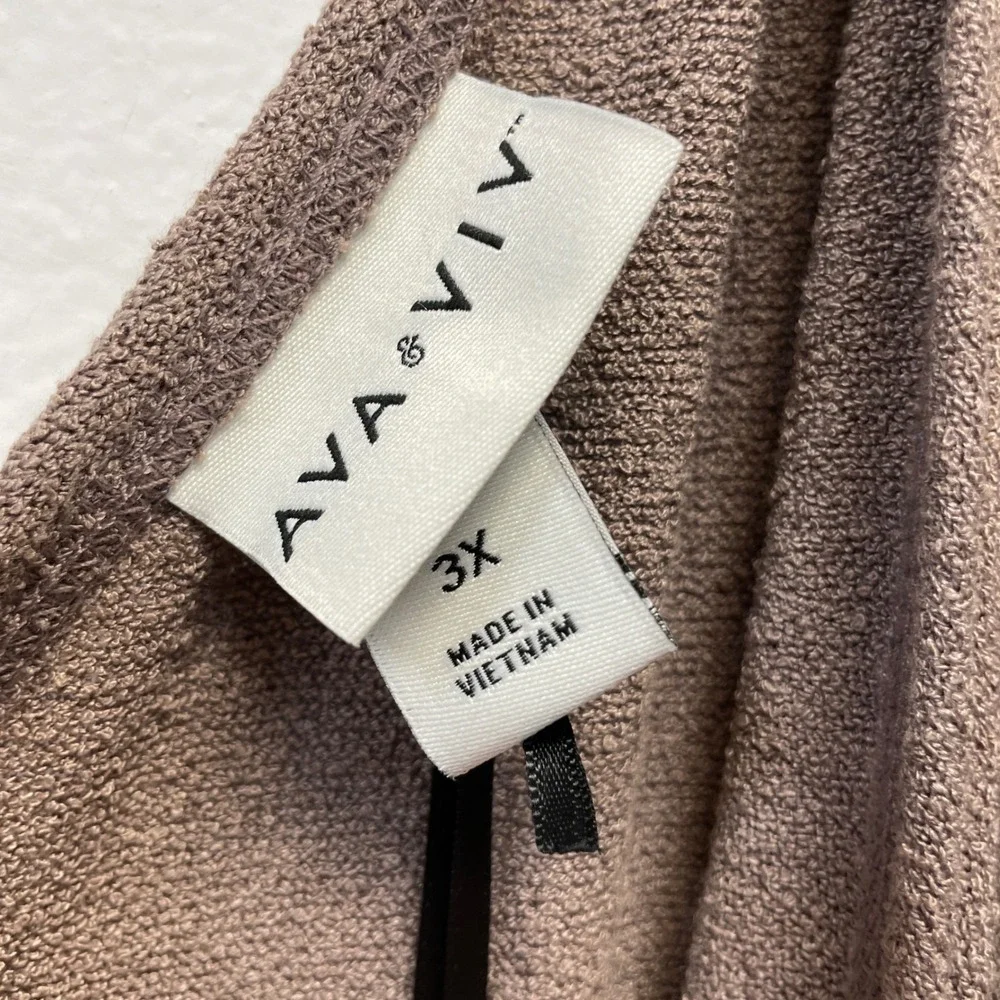 Ava & Viv Women's Brown Sleeveless Knit Wide Leg Jumpsuit Size 3X - Picture 2 of 5